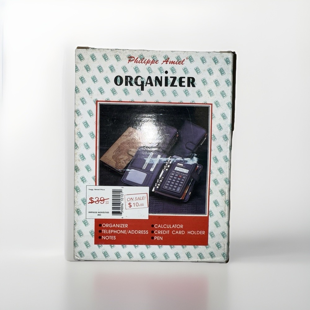 Philippe Amiel Business Organizer TO-101 Black Binder Calculator Pen New